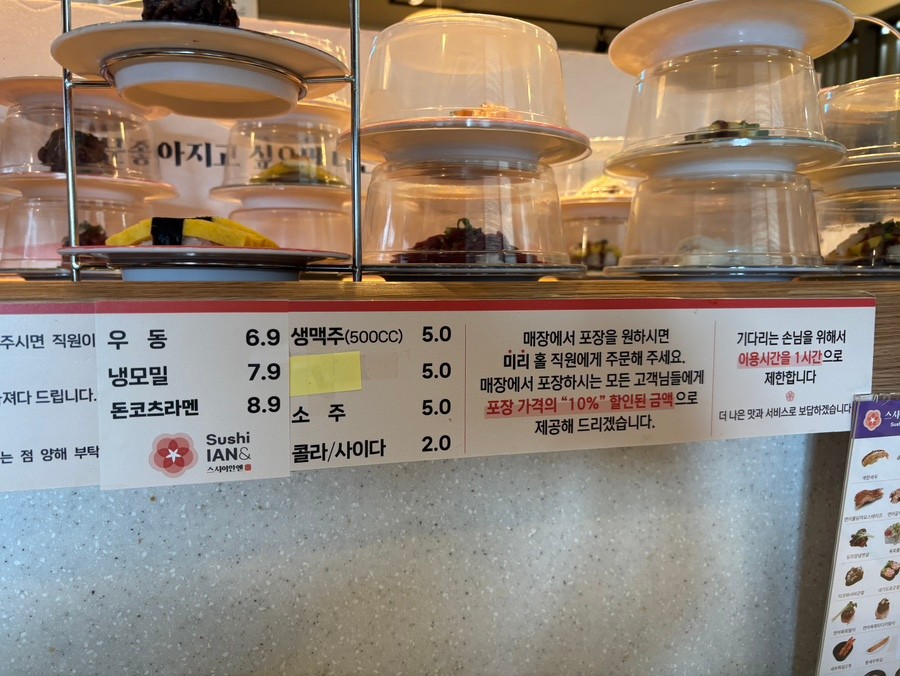 Menu at Sushi Ian &