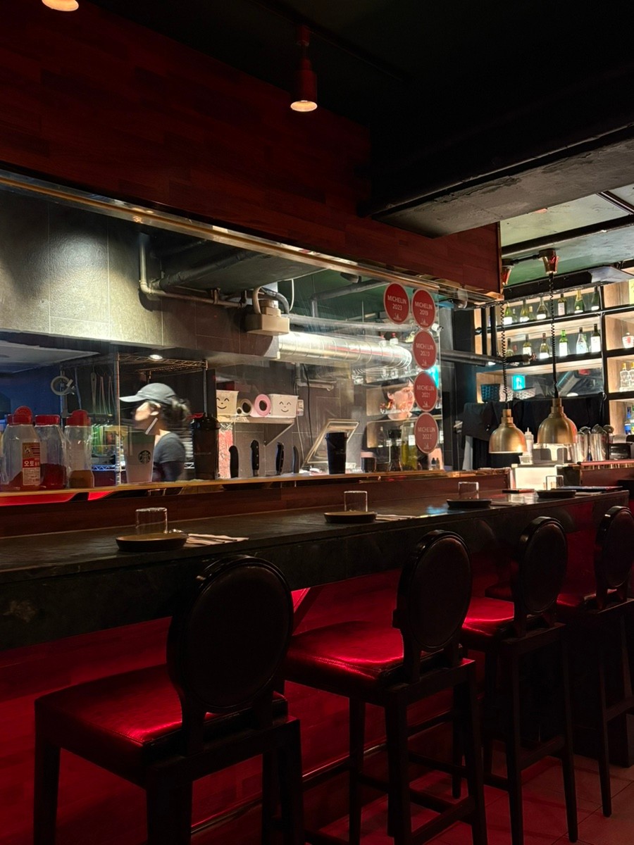 Redmoon interior - red lighting and modern decor