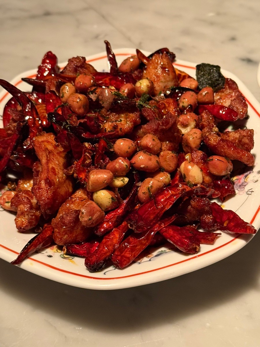Mala Xiang Guo - spicy sauce and various ingredients