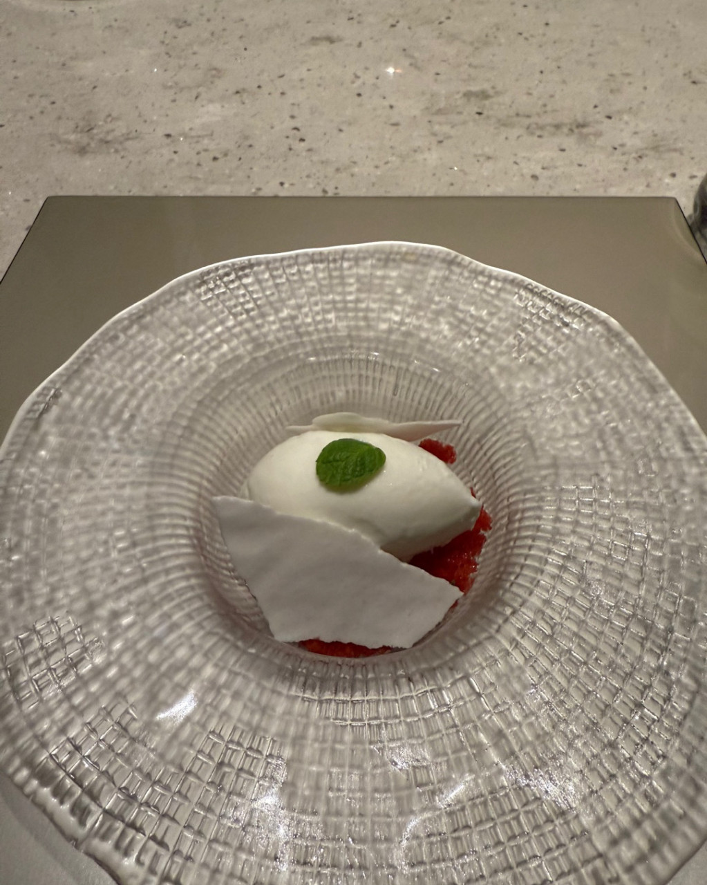PIECE Dessert - Yogurt Ice Cream and Fresh Strawberries