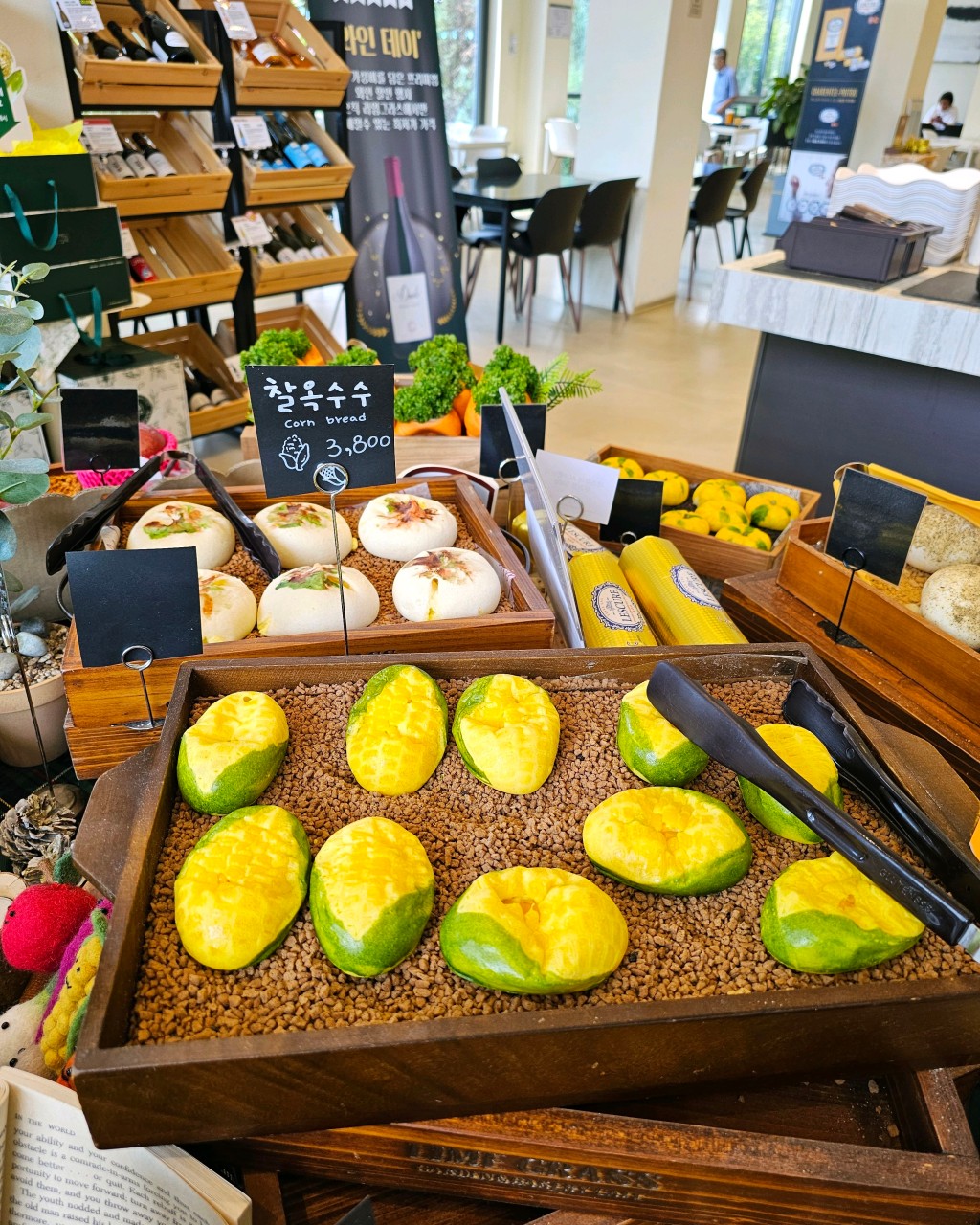 Variety of Bakery Display - Colorful breads and desserts on display