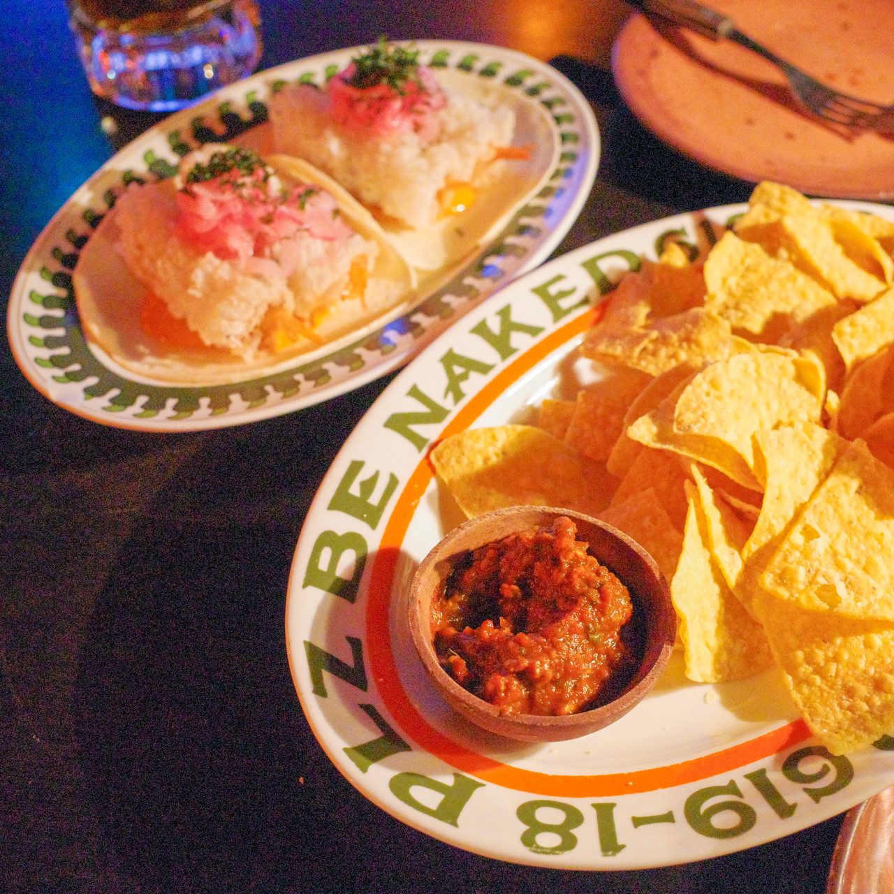 Mexitiger Side Menu - Platter with nachos and various sauces